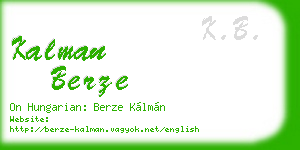 kalman berze business card
