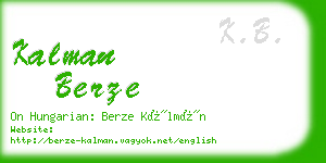 kalman berze business card